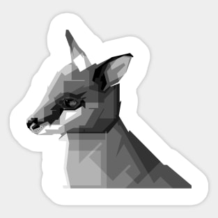 kangoroo child grayscale Sticker